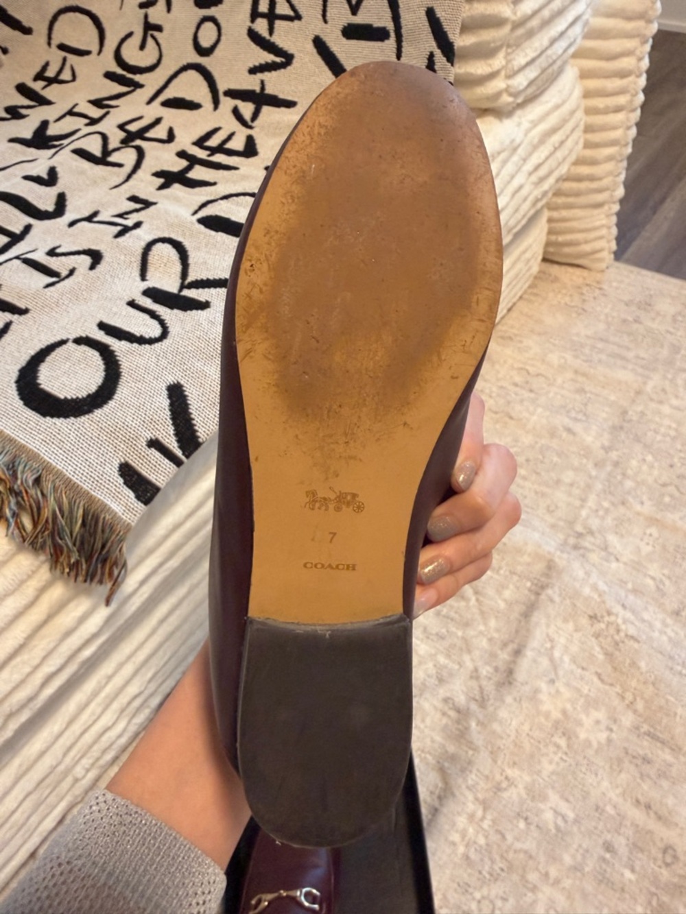 COACH Haley leather loafers | Wine burgundy | Size 7 - Picture 7 of 14